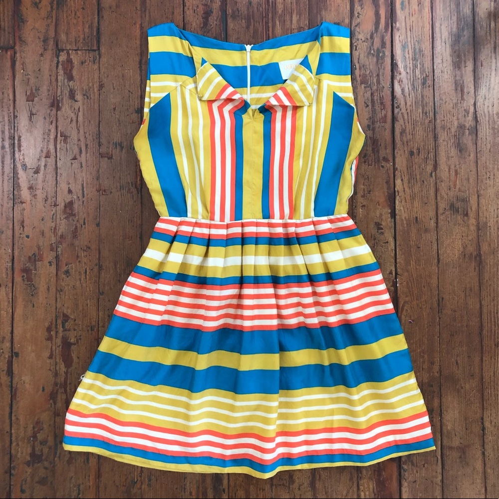 Lauren Moffatt Anthro Silk Striped Summer Dress